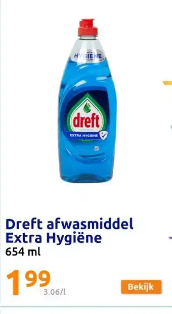 Action Dreft afwasmiddel extra hygiene 654 ml aanbieding