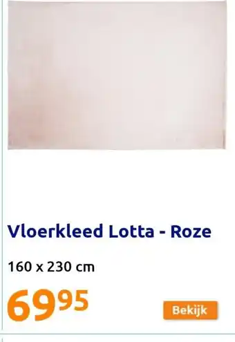 Action Vloerkleed lotta- roze 160x230 cm aanbieding