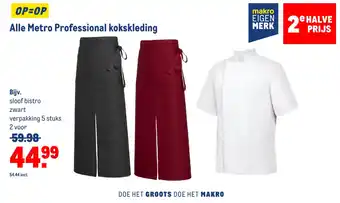 Makro Alle metro professional kokskleding aanbieding