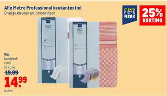 Makro Alle metro professional keukentextiel aanbieding