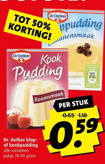 Boni Dr. oetker klop- of kookpudding aanbieding