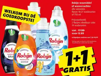 Boni Robijn wasmiddel of wasverzachter aanbieding