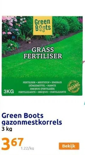 Action Green boots gazonmestkorrels aanbieding