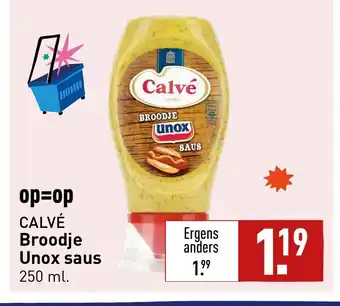 ALDI Calve Broodje Unox saus 250 ml aanbieding