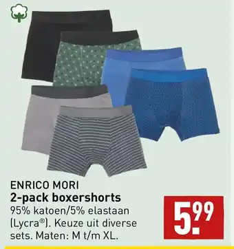 ALDI Enrico mori 2-pack boxershorts M t/m XL aanbieding