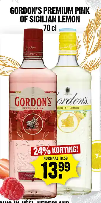 Dirck 3 Gordon's Premium Pink Of Sicilian Lemon 70cl aanbieding