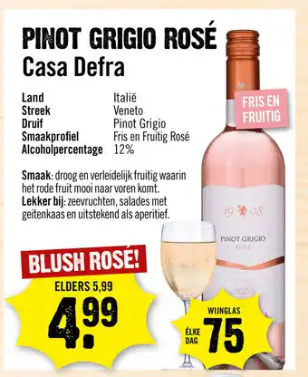 Dirck 3 Pinot Grigio Rose Casa Defra aanbieding