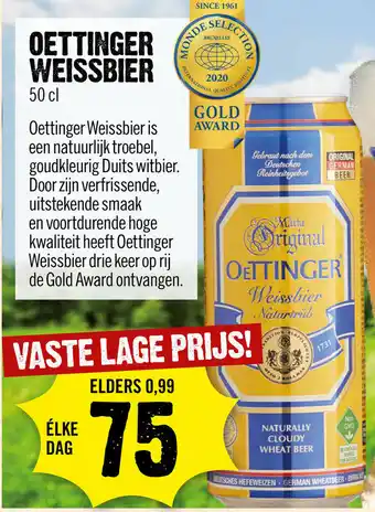 Dirck 3 Oettinger Weissbier 50cl aanbieding