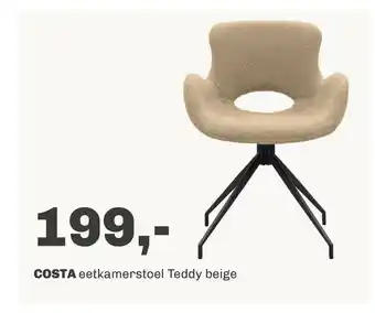 Trendhopper Costa eetkamerstoel teddy beige aanbieding