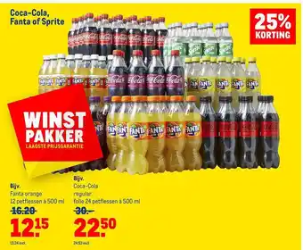 Makro Coca-cola, fanta of sprite 25% korting aanbieding