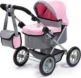 Bol.com Bayer - poppenwagen trendy - grijs en roze (13008aa) aanbieding