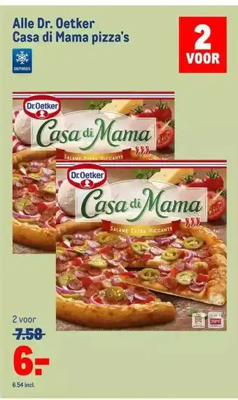 Makro Alle dr. oetker casa di mama pizza's aanbieding