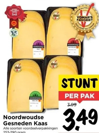 Vomar Voordeelmarkt Noordwoudse gesneden kaas aanbieding
