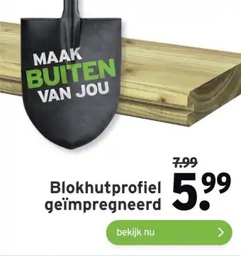 GAMMA Blokhutprofiel geïmpregneerd aanbieding