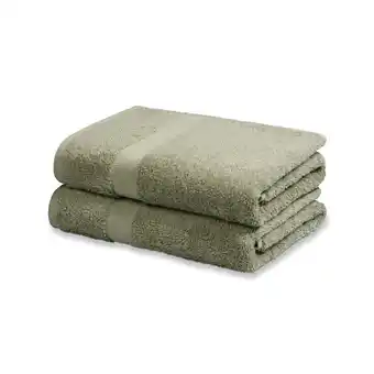 Wehkamp Vandyck handdoek prestige plain (set van 2) smoke green (110x60 cm) aanbieding