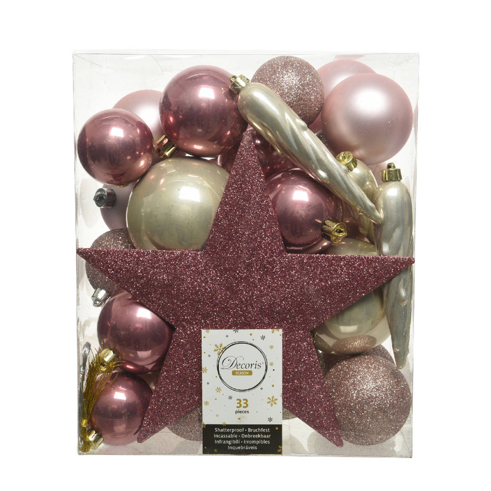 Decoris kerstbal mix (set van 33) aanbieding bij Wehkamp