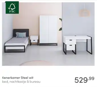 Baby & Tiener tienerkamer Steel wit aanbieding