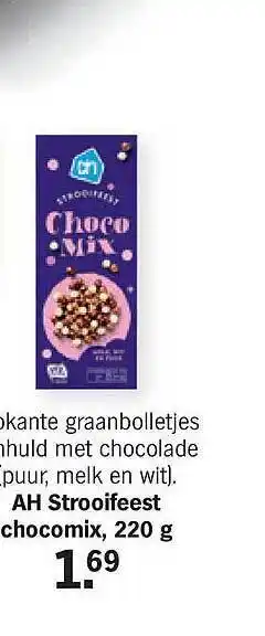 Albert Heijn AH strooifeest chocomix 220g aanbieding