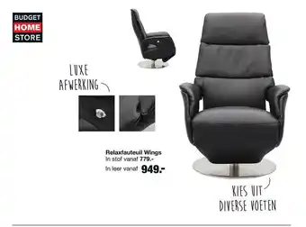 Budget Home Store Relaxfauteuil wings aanbieding