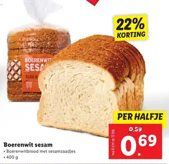 Lidl Boerenwit sesam 400g aanbieding