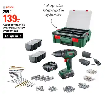 Karwei Bosch Accuboormachine UniversalDrill 18V systeembox aanbieding