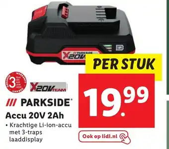 Lidl Parkside accu 20V 2Ah aanbieding