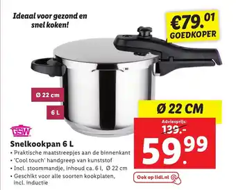 Lidl Snelkookpan 6L 22cm aanbieding