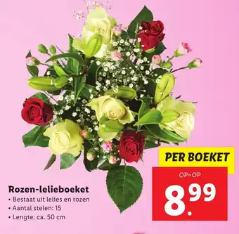 Lidl Rozen-lelieboeket aanbieding