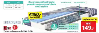 Lidl HN8 pocketveringmatras ocean clean 80/90 x 200cm aanbieding