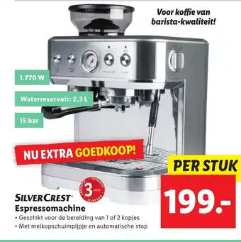 Lidl SilverCrest espressomachine per stuk aanbieding