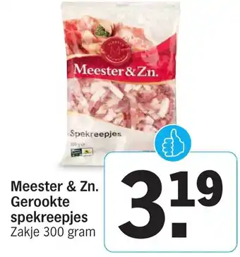 Albert Heijn Meester & zn. gerookte spekreepjes 300g aanbieding