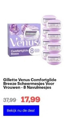 Bol.com Gillette venus comfortglide breeze scheermesjes voor vrouwen - 8 navulmesjes aanbieding