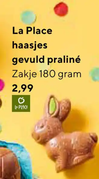 Jumbo La Place Haasjes gevuld praline 180g aanbieding