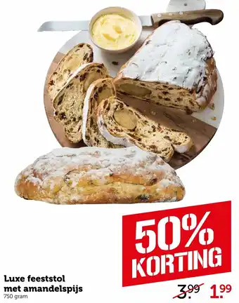 Coop Luxe Feeststol met amandelspijs 750g aanbieding