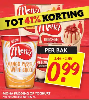 Dekamarkt Mona pudding of yoghurt aanbieding