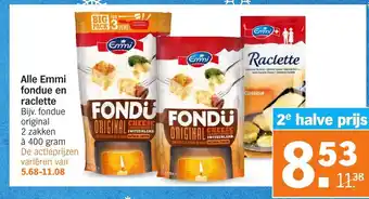 Albert Heijn Alle emmi fondue en raclette 400g aanbieding