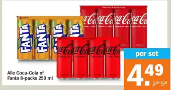 Albert Heijn Alle coca-cola of fanta 8-packs 250ml aanbieding