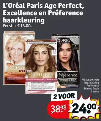 Kruidvat L'oreal paris age perfect, excellence en preference haarkleuring aanbieding