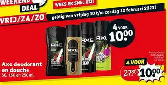 Kruidvat Axe deodorant en douche 250ml aanbieding