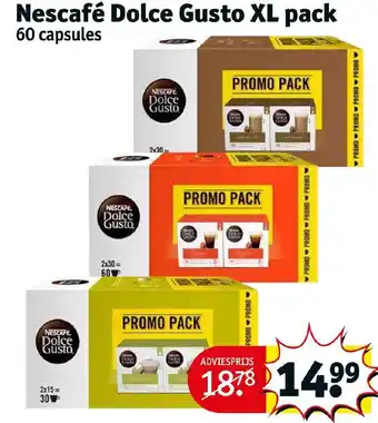 Kruidvat Nescafe dolce gusto XL pack 60 capsules aanbieding