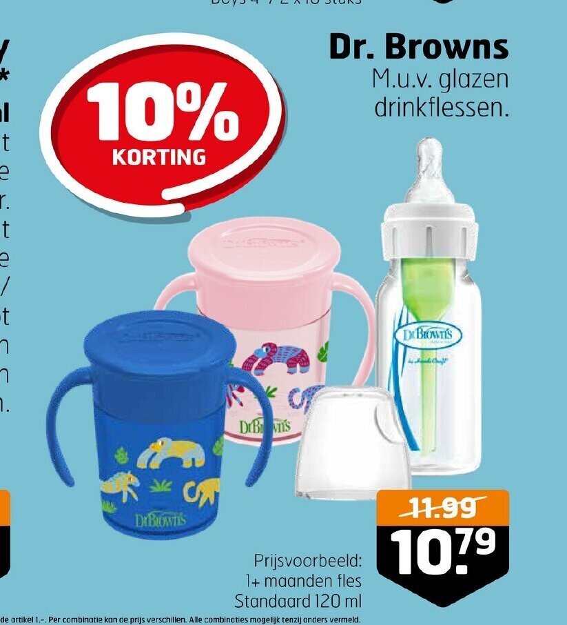 Dr. Browns 1+ maanden fles Standaard 120 ml aanbieding bij Trekpleister