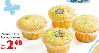 Hoogvliet Paasmuffins Pak met 4 stuks aanbieding