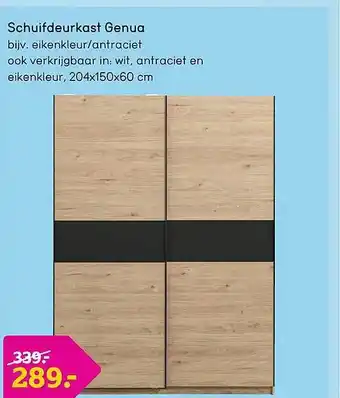 Leen Bakker Schuifdeurkast genua aanbieding