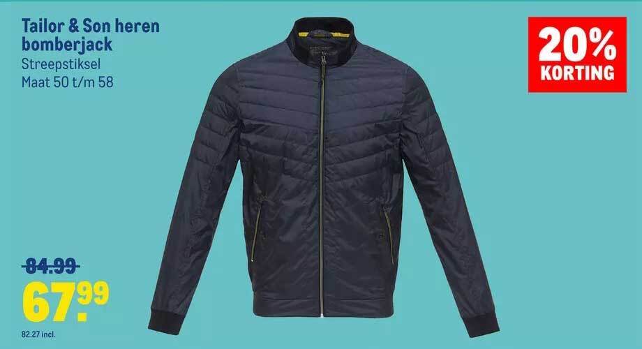 Tailor & son heren bomberjack aanbieding bij Makro