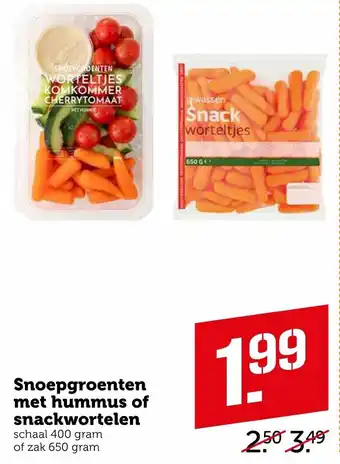 Coop Snoepgroenten met hummus of snackwortelen 400/650g aanbieding