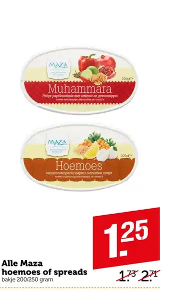 Coop Alle Maza hoemoes of spreads aanbieding