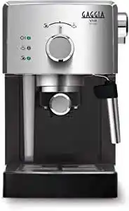 Amazon Gaggia ri8435/11 viva deluxe koffiezetapparaat, espresso, handmatig, voor gemalen en wafels, 1025 w, 1 l, zwart/zilver aanbieding