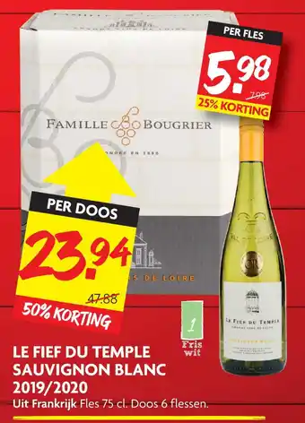 Dekamarkt Le fief du temple sauvignon blanc wit aanbieding