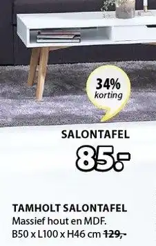 Jysk Tamholt Salontafel aanbieding