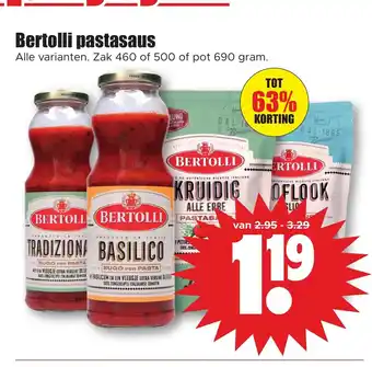 Dirk Bertolli pastasaus zak 460 of 500 of pot 690 gram aanbieding